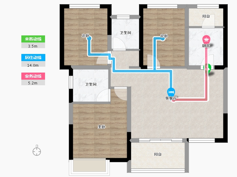 四川省-成都市-置信国色天乡鹭湖宫11区-79.60-户型库-动静线