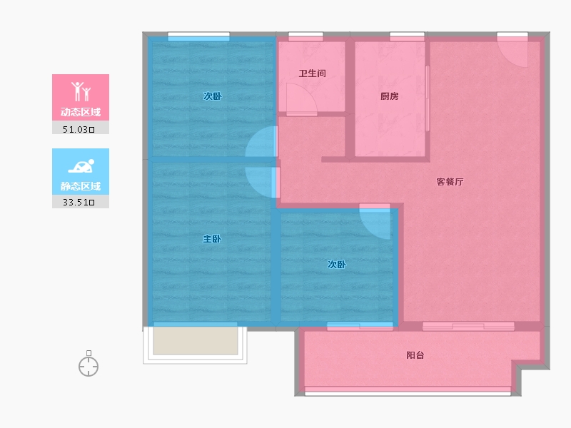 江苏省-常州市-万科金域蓝湾-75.77-户型库-动静分区