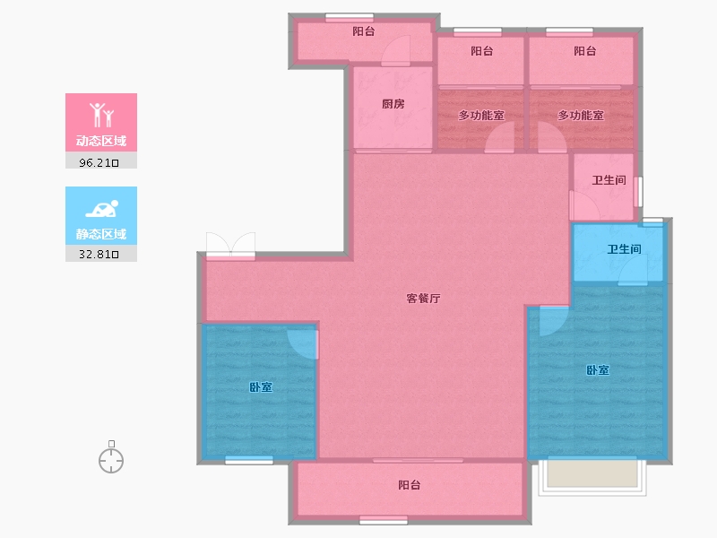 湖南省-长沙市-万科松湖天地-118.99-户型库-动静分区