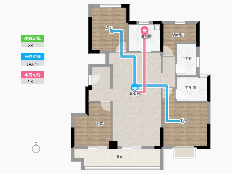 浙江省-宁波市-美的海畔云城-92.00-户型库-动静线