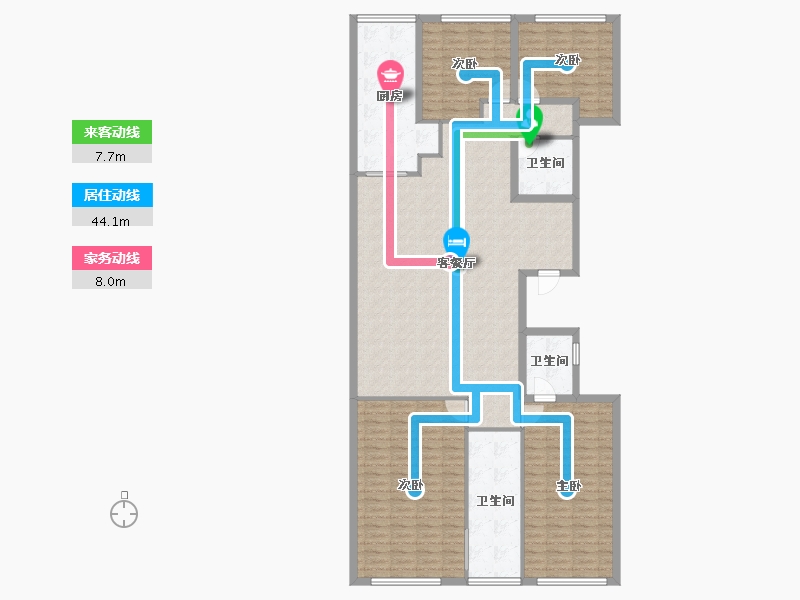 北京-北京市-北京城建·天坛府Ⅰ九阙-161.32-户型库-动静线