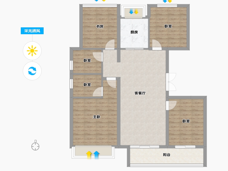 安徽省-马鞍山市-德信江山云起-100.00-户型库-采光通风