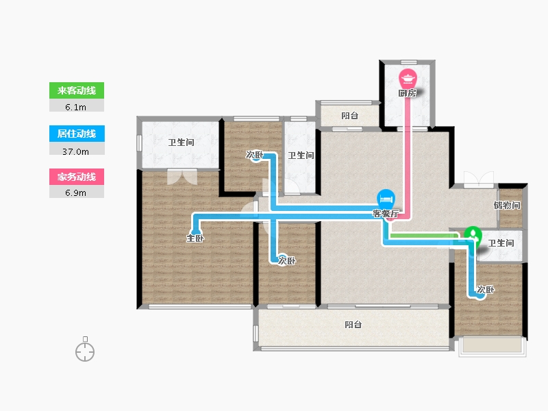 广东省-佛山市-保利三龙湾天珺-193.34-户型库-动静线