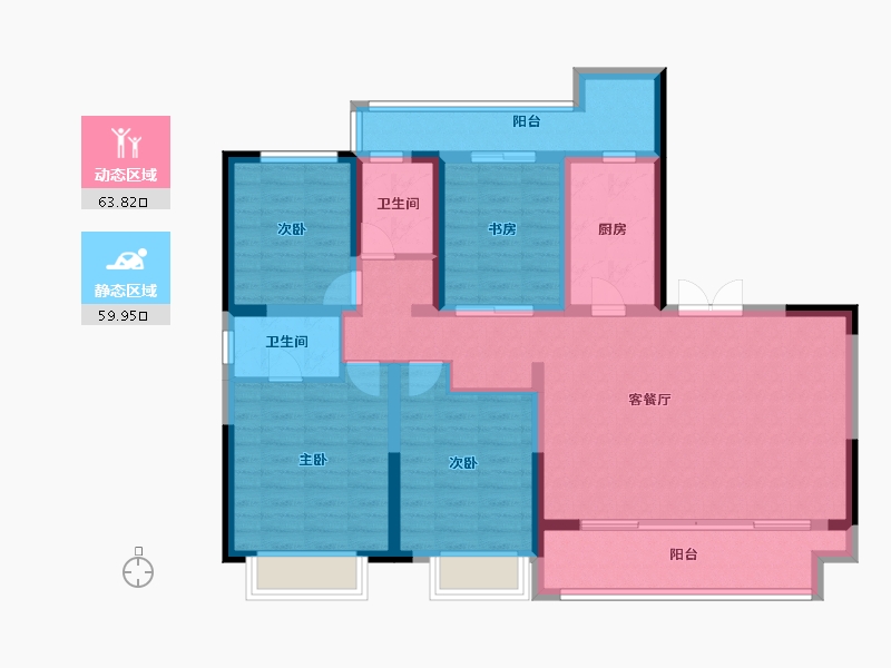 陕西省-西安市-富惠∙鹿鸣湾-110.05-户型库-动静分区