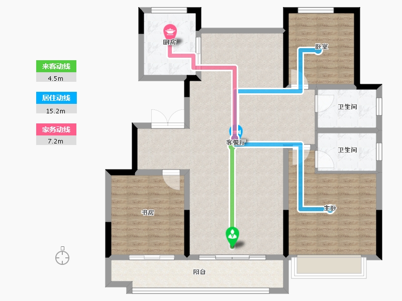 山东省-滨州市-丽景华府住宅小区-114.71-户型库-动静线