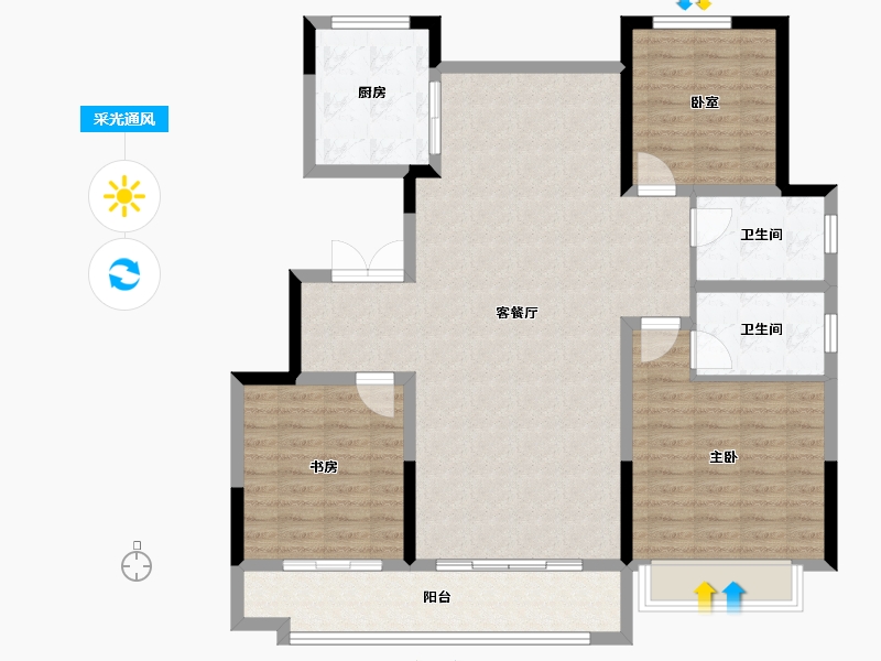 山东省-滨州市-丽景华府住宅小区-114.71-户型库-采光通风