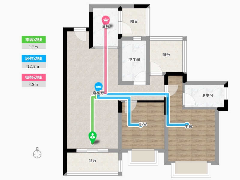 广东省-惠州市-金裕星河丹堤-73.48-户型库-动静线