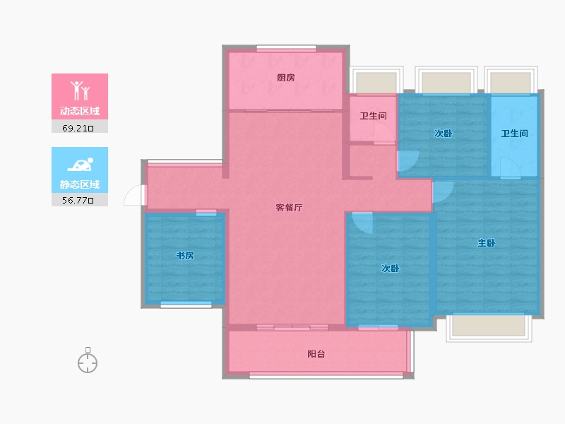 广东省-佛山市-万科璞悦山-114.31-户型库-动静分区