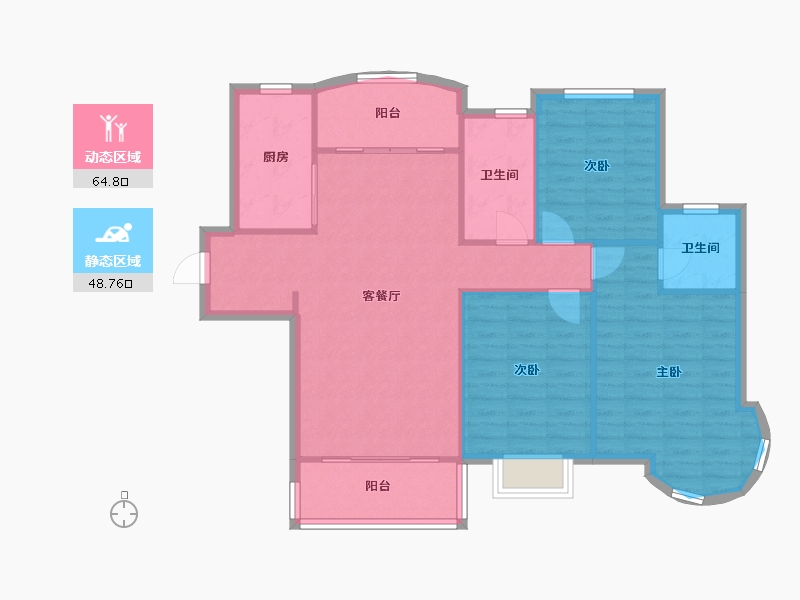 上海-上海市-阳光威尼斯二期-108.00-户型库-动静分区