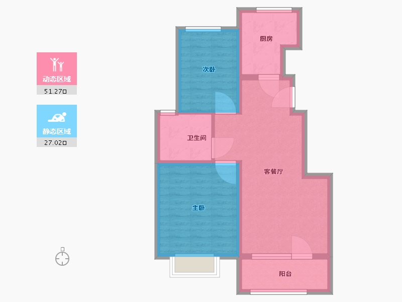 山东省-青岛市-仙居花园-69.61-户型库-动静分区