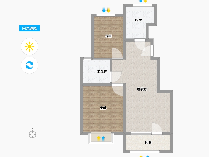 山东省-青岛市-仙居花园-69.61-户型库-采光通风