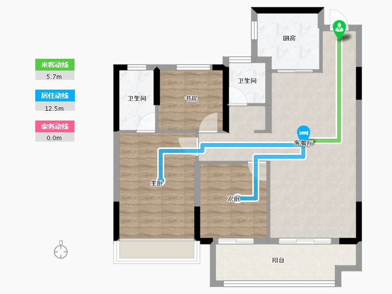 安徽省-宿州市-长九文澜府-85.04-户型库-动静线