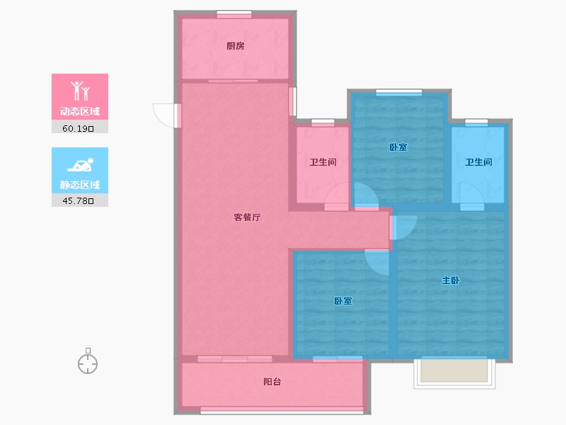 山西省-太原市-中海寰宇时代-95.20-户型库-动静分区