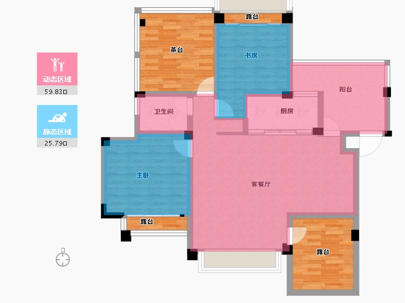 四川省-成都市-香颂湖国际社区-101.37-户型库-动静分区