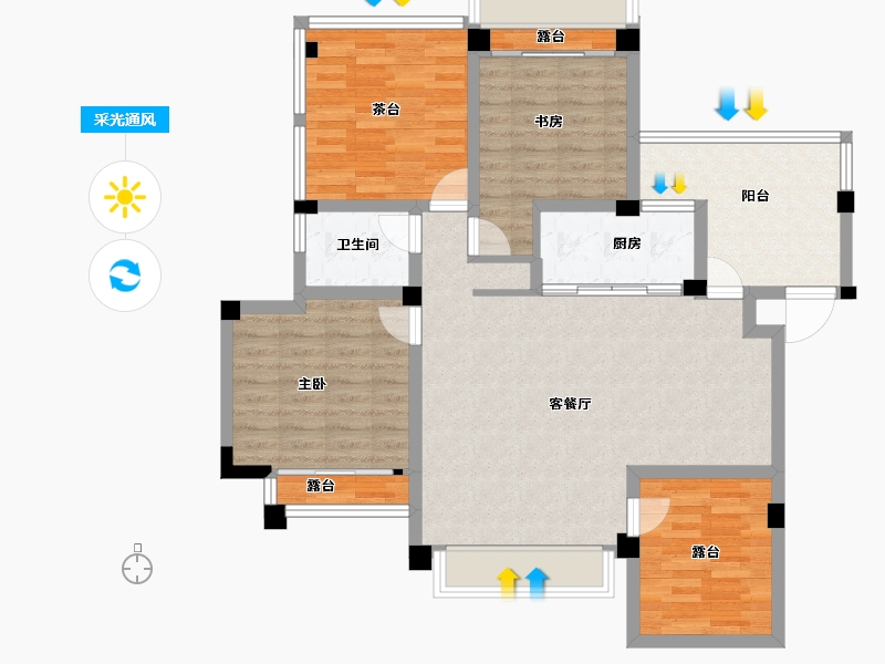 四川省-成都市-香颂湖国际社区-101.37-户型库-采光通风