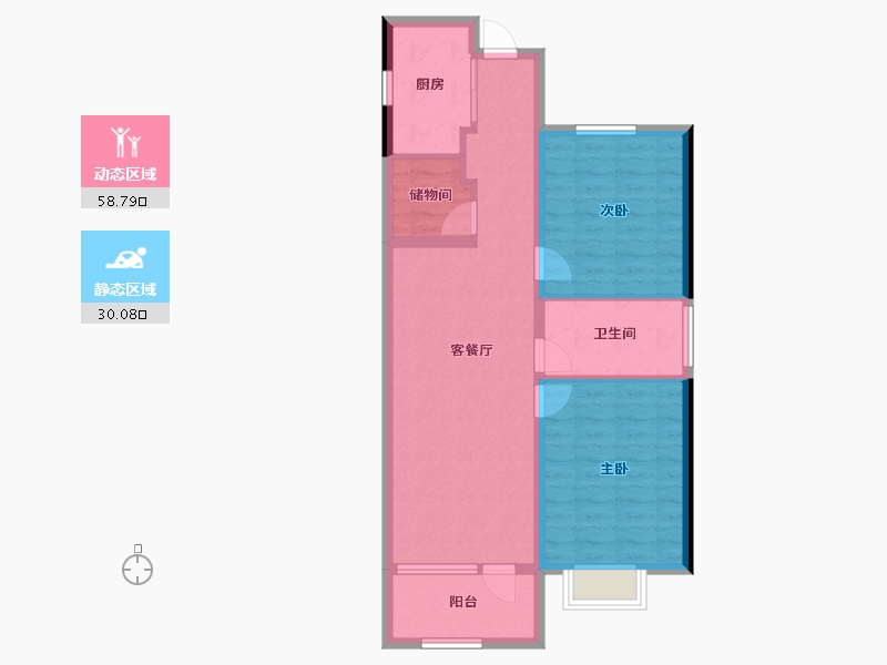 山东省-青岛市-尚嘉中心-79.64-户型库-动静分区