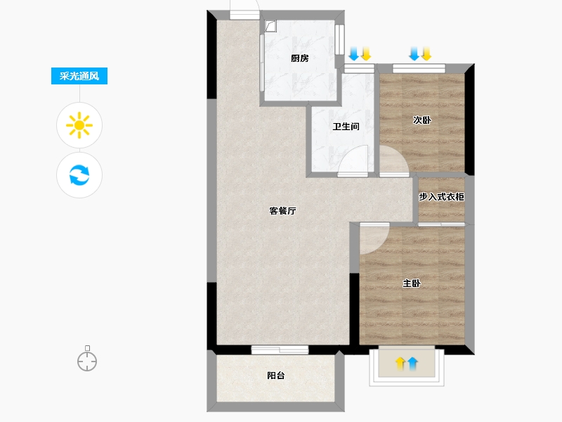 浙江省-湖州市-新城诚悦府-53.22-户型库-采光通风