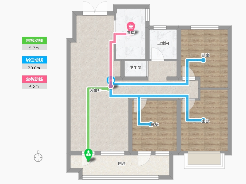 山东省-青岛市-仙居花园-81.79-户型库-动静线