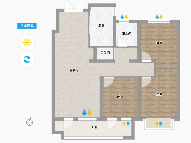 山东省-青岛市-仙居花园-81.79-户型库-采光通风