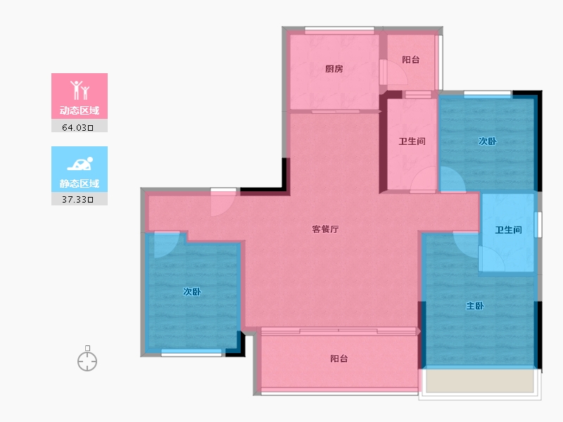 四川省-成都市-武侯樾府-91.21-户型库-动静分区