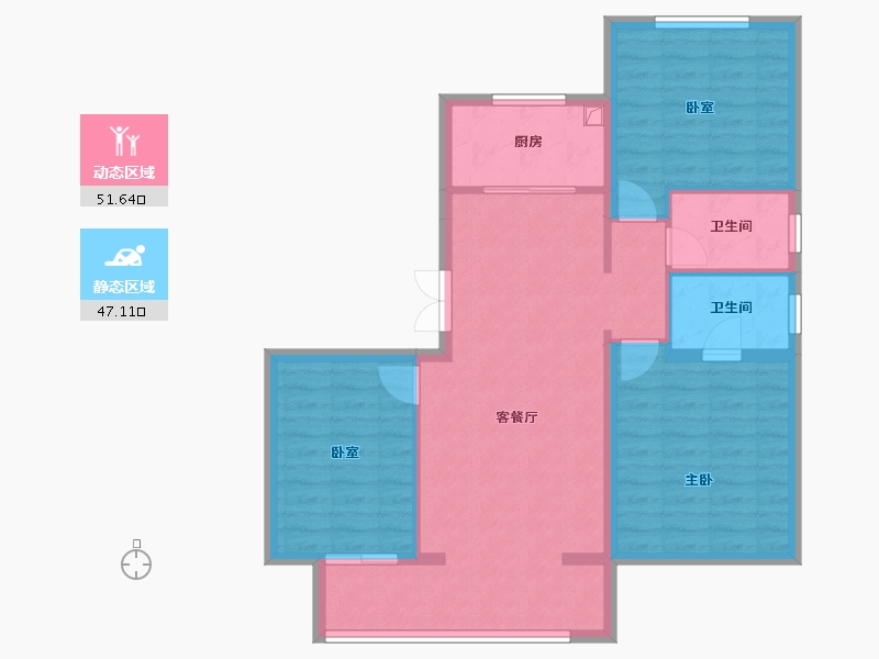 河北省-廊坊市-中交·上和苑-89.28-户型库-动静分区