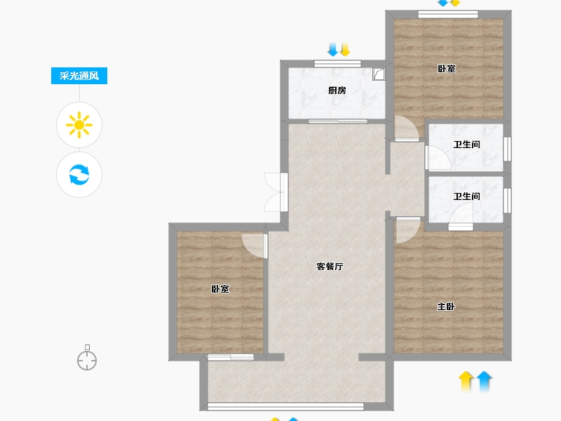 河北省-廊坊市-中交·上和苑-89.28-户型库-采光通风