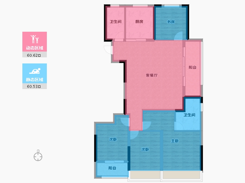 浙江省-杭州市-秦望府-108.64-户型库-动静分区