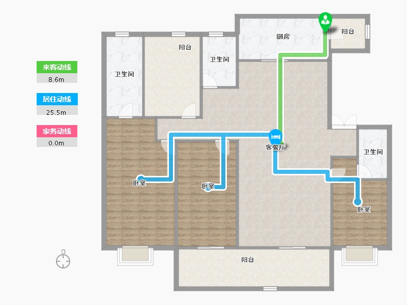 湖南省-长沙市-中国铁建·梦想·龙隐台-184.75-户型库-动静线