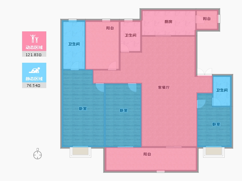 湖南省-长沙市-中国铁建·梦想·龙隐台-184.75-户型库-动静分区