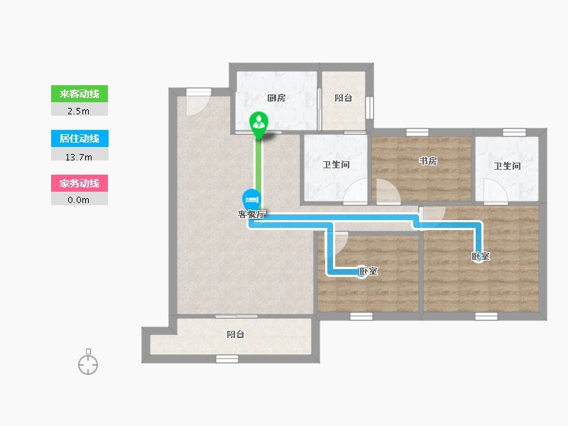 陕西省-西安市-滨江翡翠城-79.85-户型库-动静线