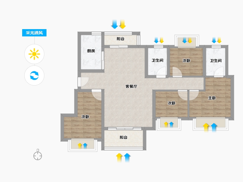 四川省-成都市-保利青江花园-82.03-户型库-采光通风