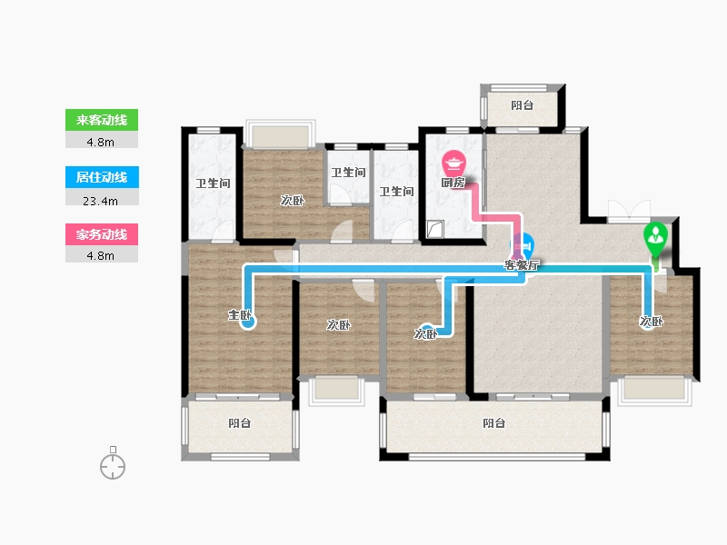 湖南省-邵阳市-邵阳湾田·望江府-160.08-户型库-动静线