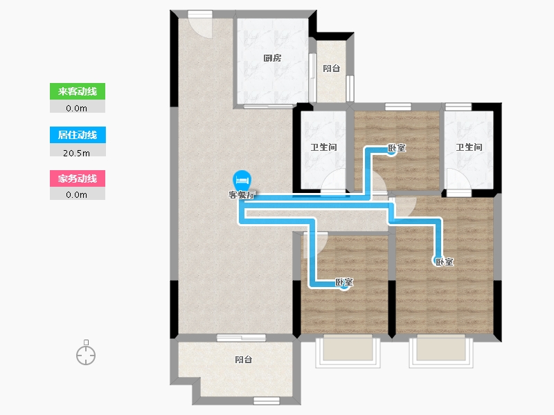 甘肃省-兰州市-农投玫瑰花园-87.96-户型库-动静线