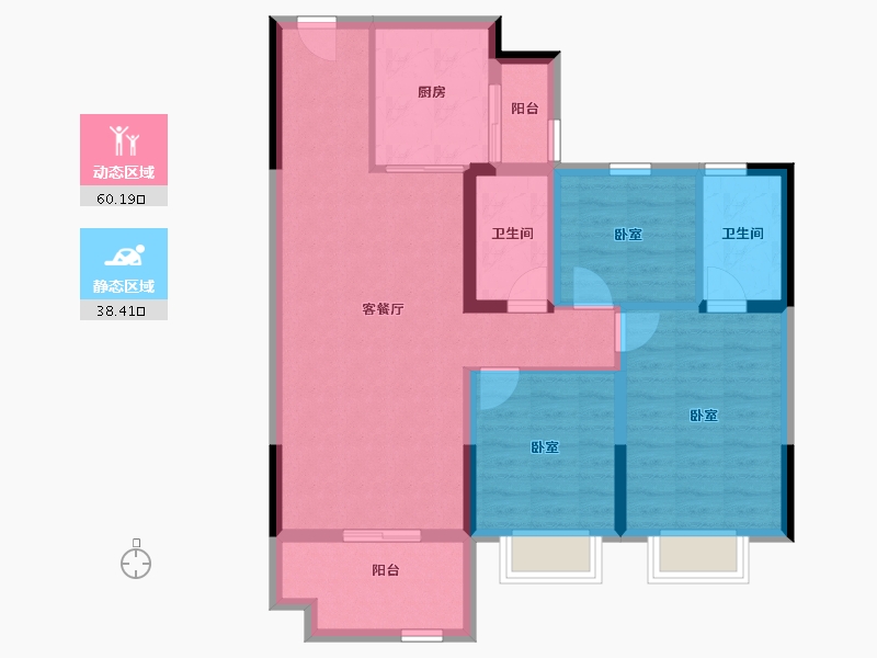 甘肃省-兰州市-农投玫瑰花园-87.96-户型库-动静分区