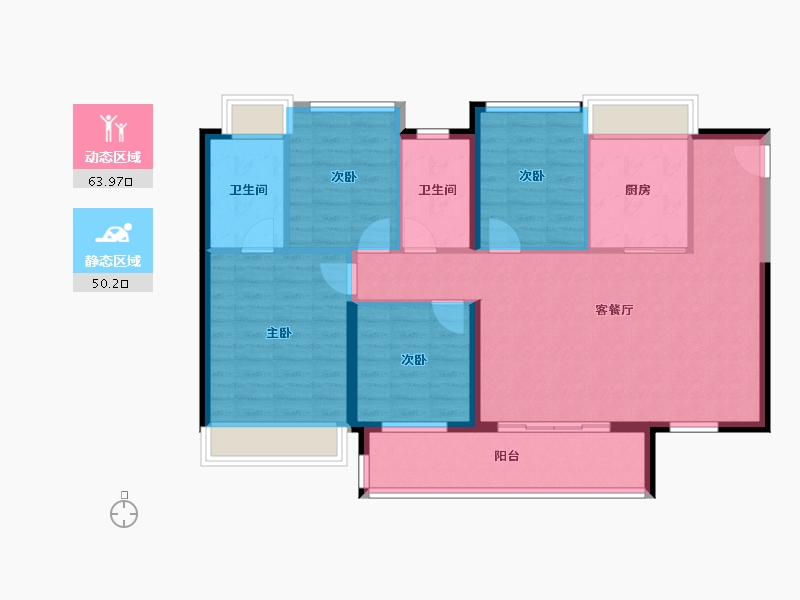 海南省-海口市-合正观澜汇·云庭-103.20-户型库-动静分区