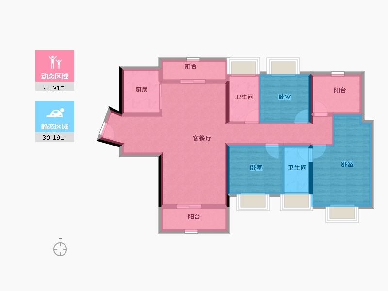 广东省-惠州市-金裕星河丹堤-100.04-户型库-动静分区