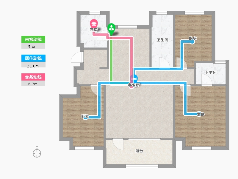 辽宁省-大连市-泰山9号-108.00-户型库-动静线