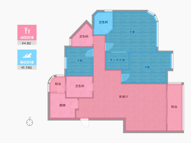 广东省-广州市-新光城市广场2期-105.00-户型库-动静分区