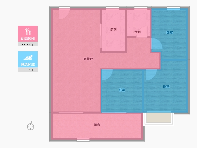 陕西省-咸阳市-金科集美嘉悦-79.58-户型库-动静分区