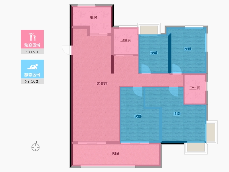 福建省-福州市-鲁能公馆三期-118.35-户型库-动静分区