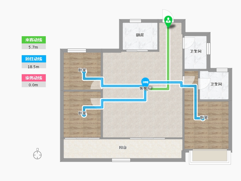 浙江省-温州市-美的君兰锦绣-87.85-户型库-动静线