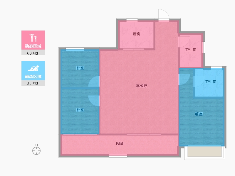 浙江省-温州市-美的君兰锦绣-87.85-户型库-动静分区