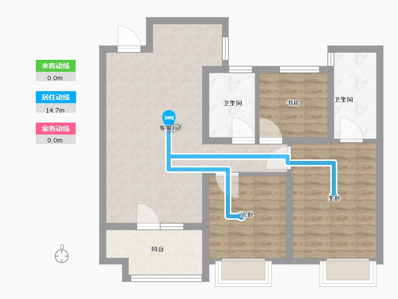 山东省-青岛市-青特金茂·中欧国际城滨江悦-76.00-户型库-动静线