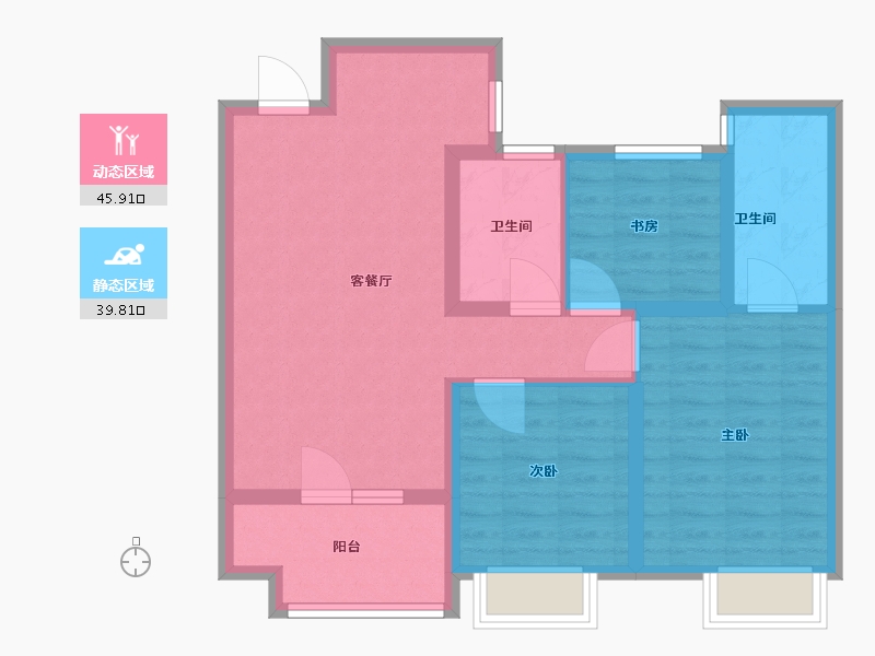 山东省-青岛市-青特金茂·中欧国际城滨江悦-76.00-户型库-动静分区