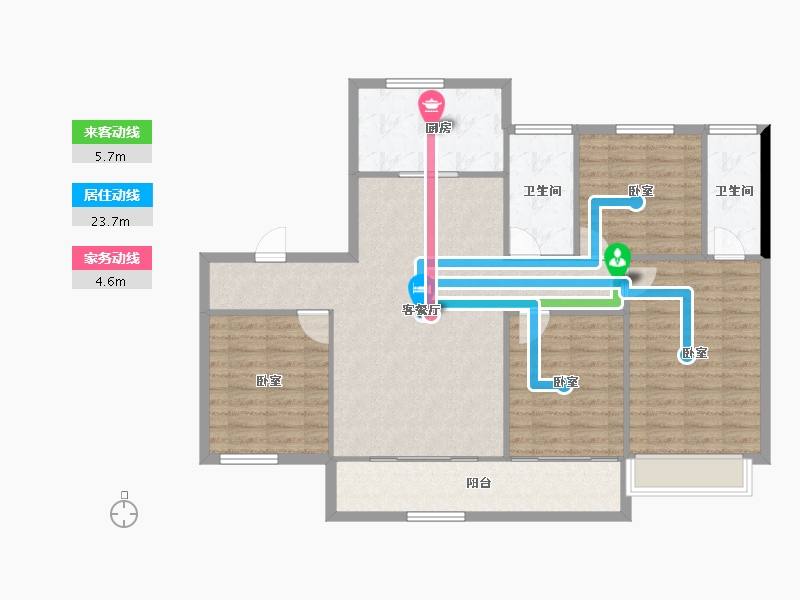 湖南省-长沙市-龙湖·青云阙-114.50-户型库-动静线