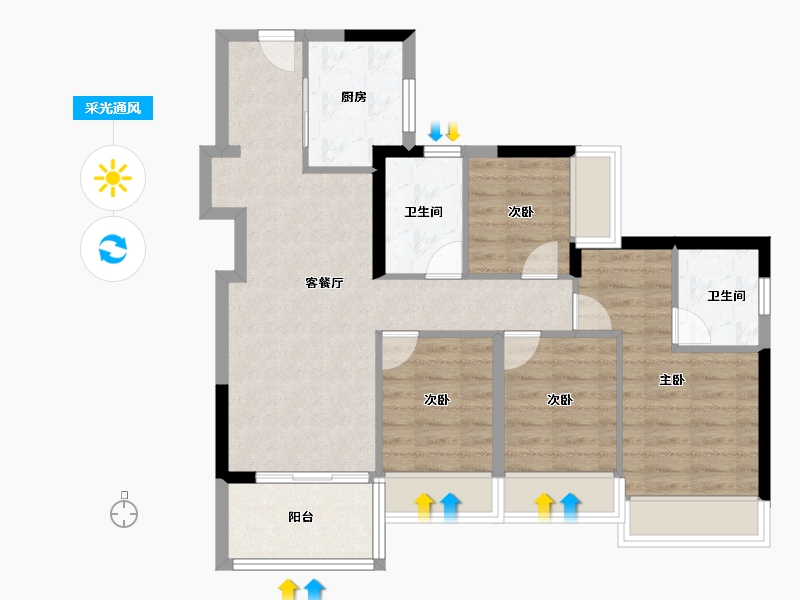 广东省-深圳市-万科未来之光-78.40-户型库-采光通风