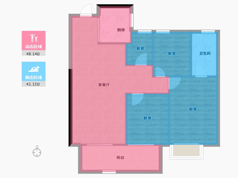 河南省-郑州市-越秀·金悦文华-81.66-户型库-动静分区