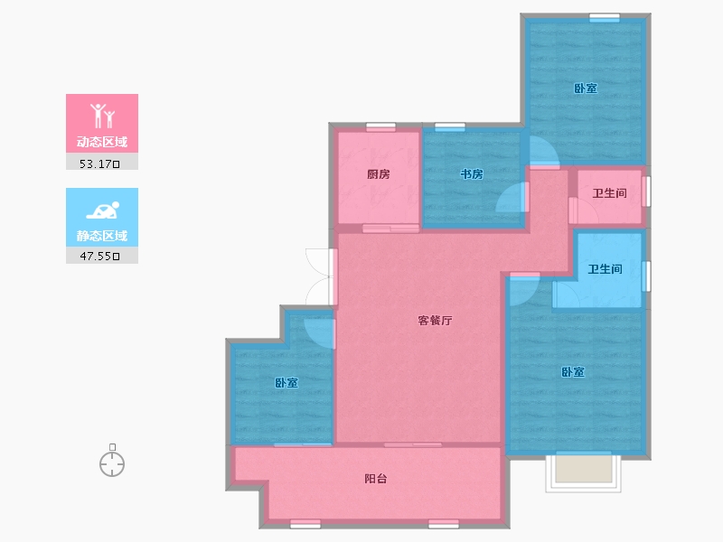 安徽省-合肥市-文一朗书轩-90.02-户型库-动静分区