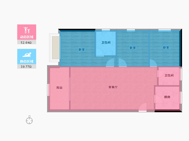 河南省-郑州市-美盛·教育港湾-84.75-户型库-动静分区