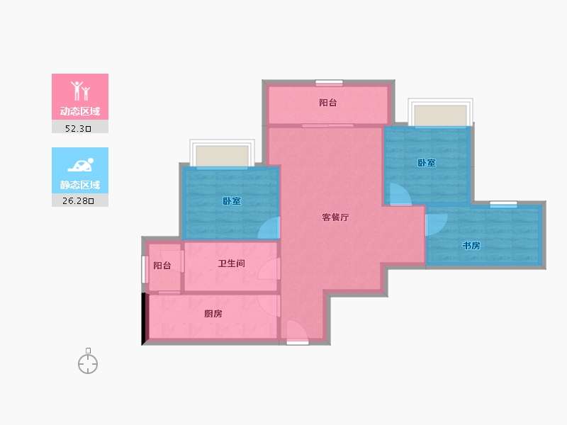 重庆-重庆市-万科城市花园-70.77-户型库-动静分区